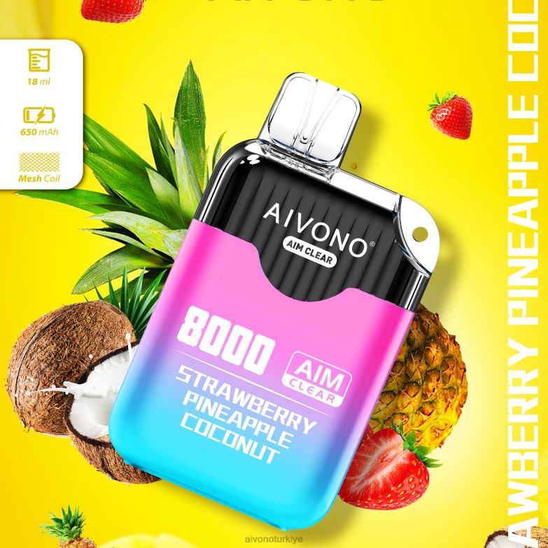 Aivono Turkiye - 68B6Z207 Aivono AIM CLEAR 8000 çilek ananas hindistan cevizi