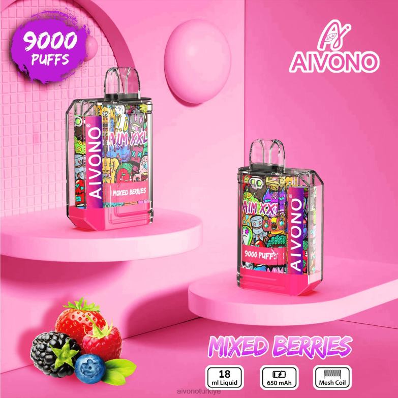 Aivono Turkiye - 68B6Z51 Aivono AIM XXL 9000 ağız etiketi şeffaf karışık meyveler
