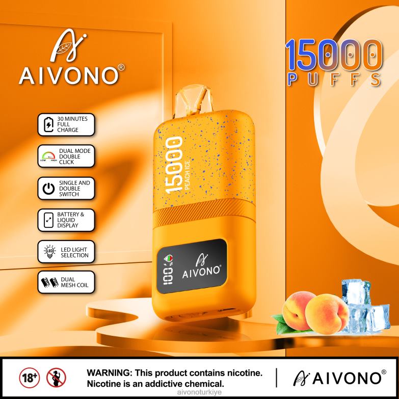 Aivono Turkiye - 68B6Z59 Aivono AIM magic 15000 şeftalili buz