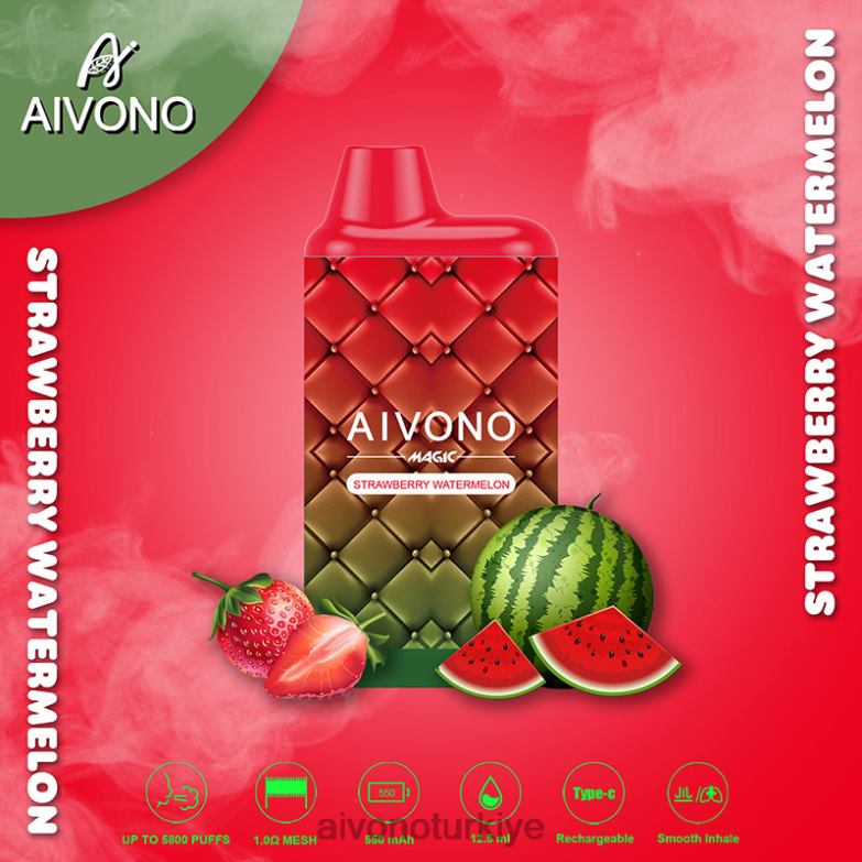 Aivono Turkiye - 68B6Z99 Aivono AIM MAGIC 5800 ağız kutusu sigarası çilek karpuz