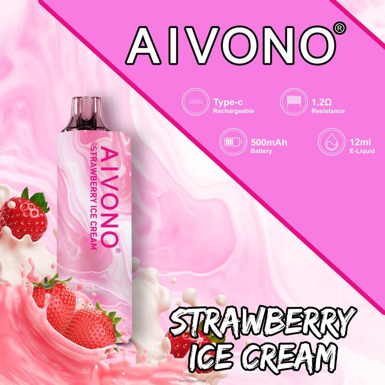 Aivono Vape - 68B6Z105 Aivono AIM GUN 7000 çilekli dondurma