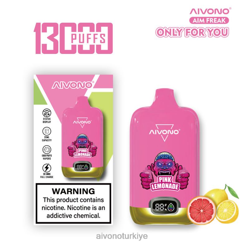 Aivono Vape - 68B6Z249 Aivono AIM FREAK 13000 pembe limonata