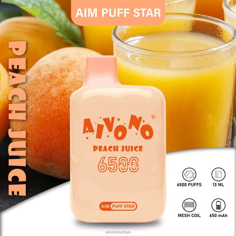 Aivono Vape - 68B6Z289 Aivono AIM PUFF STAR 6500 şeftali suyu