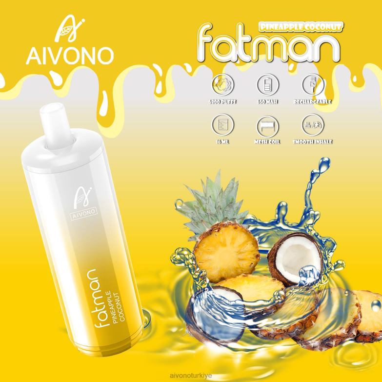 Aivono Vape - 68B6Z29 Aivono FATMAN 6800 ananas hindistan cevizi