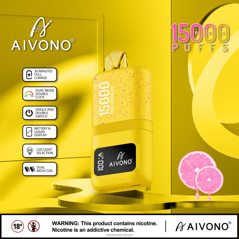 Aivono Vape - 68B6Z61 Aivono AIM magic 15000 pembe limonlu buz