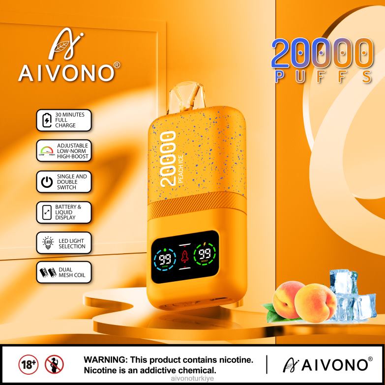 Aivono Vape - 68B6Z85 Aivono AIM magic 20000 şeftalili buz