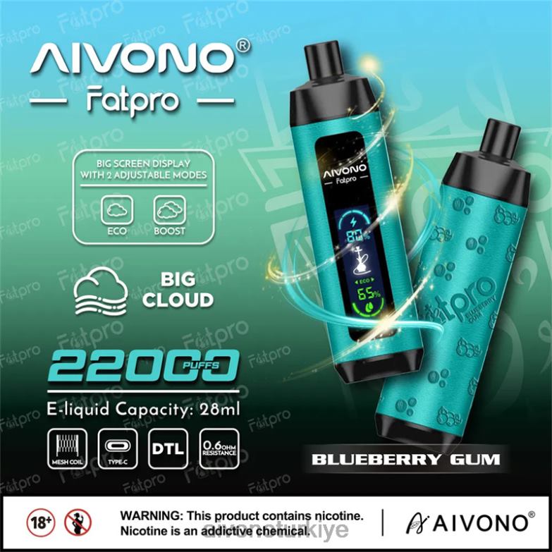 Aivono Vape - 68B6Z9 Aivono Fatpro 22000 yaban mersini sakızı