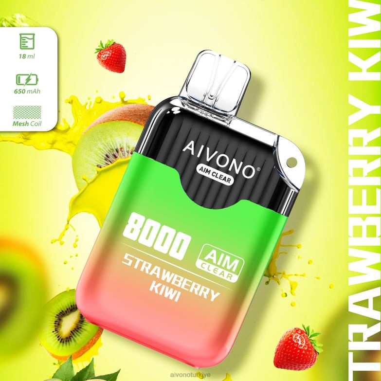 Aivono Vape Review - 68B6Z210 Aivono AIM CLEAR 8000 çilek kivi