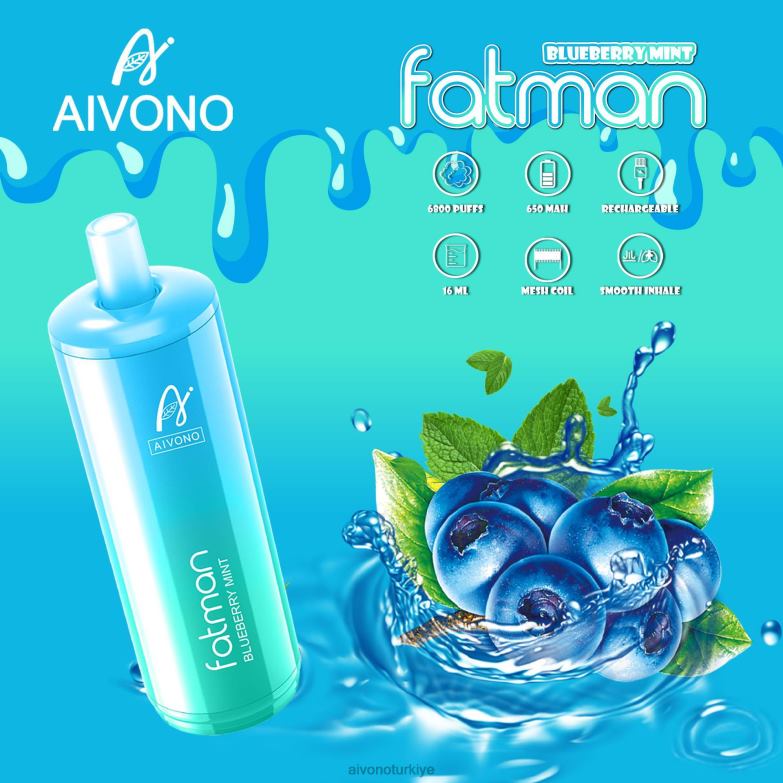 Aivono Vape Review - 68B6Z22 Aivono FATMAN 6800 yaban mersini nane