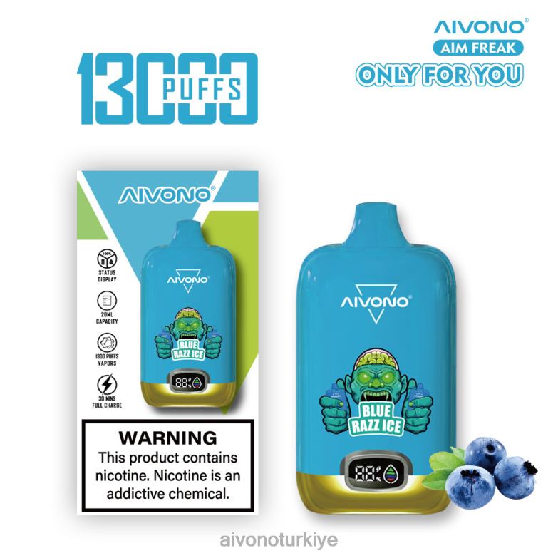 Aivono Vape Review - 68B6Z242 Aivono AIM FREAK 13000 mavi razz buz