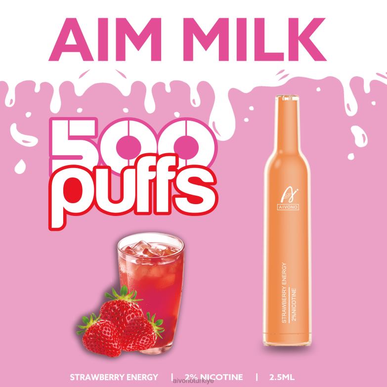 Aivono Vape Review - 68B6Z266 Aivono AIM MILK 500 çilek enerjisi