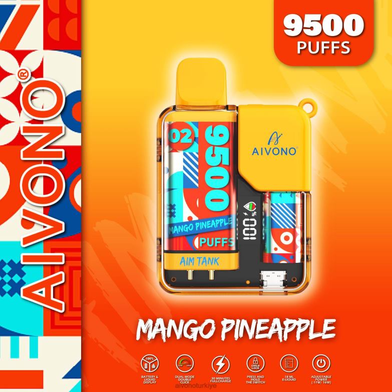 Aivono Vape Review - 68B6Z34 Aivono AIM TANK 9500 mango ananas