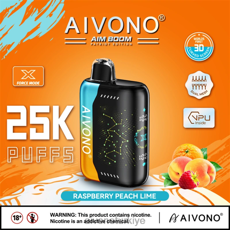 Aivono Vape Review - 68B6Z350 Aivono AIM BOOM 25000 ahududu şeftali limonu