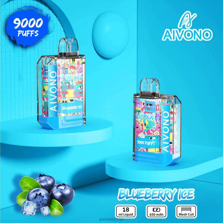 Aivono Vape Review - 68B6Z50 Aivono AIM XXL 9000 ağız etiketi şeffaf yaban mersinli buz