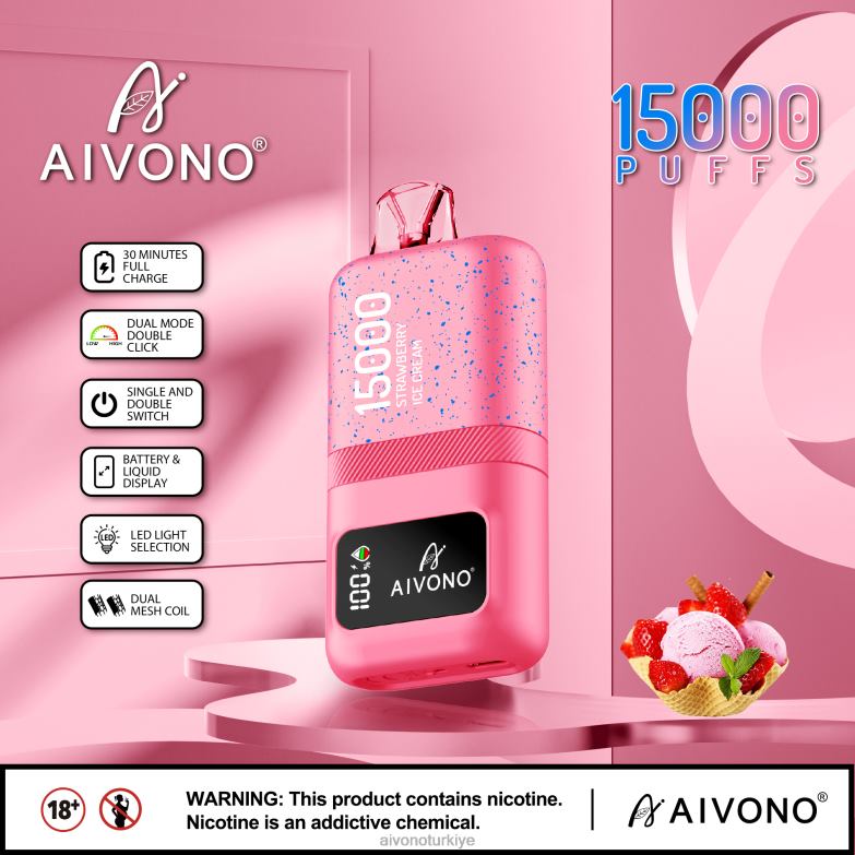 Aivono Vape Review - 68B6Z66 Aivono AIM magic 15000 çilekli dondurma