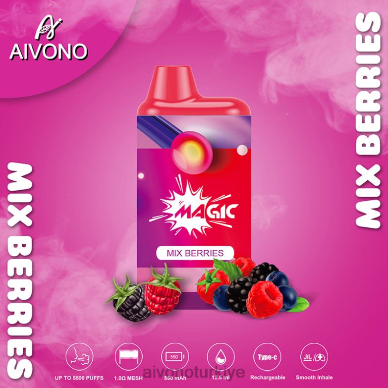 Aivono Vape Turkiye - 68B6Z100 Aivono AIM MAGIC 5800 ağız kutusu sigarası meyveleri karıştır