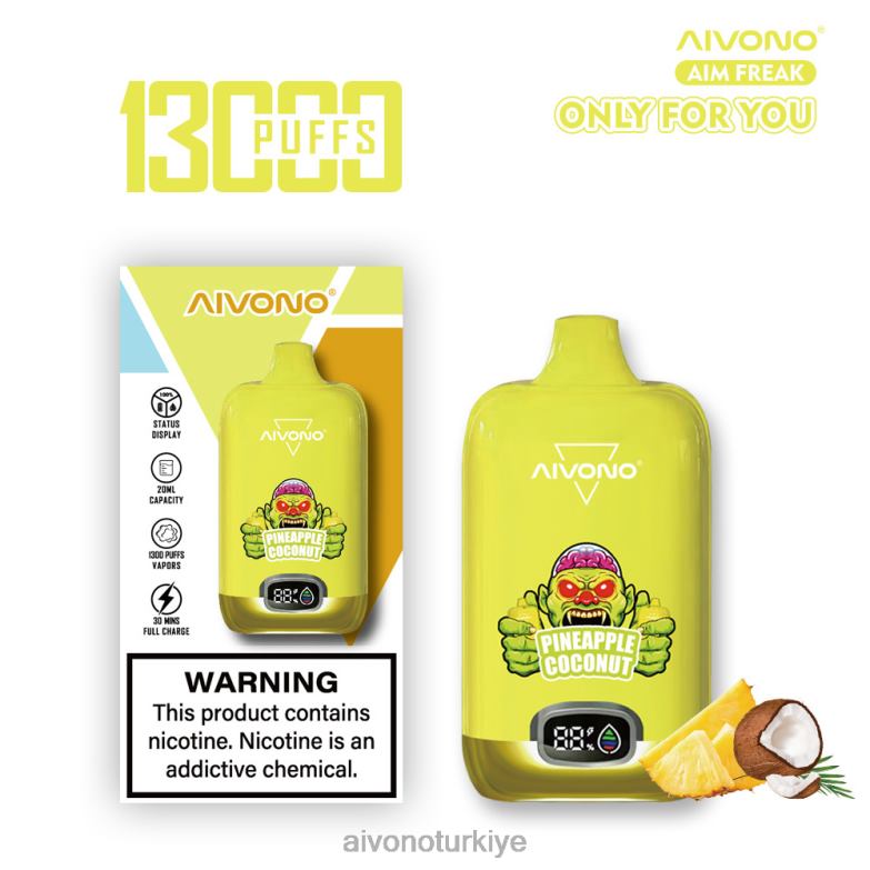 Aivono Vape Turkiye - 68B6Z248 Aivono AIM FREAK 13000 ananas hindistan cevizi