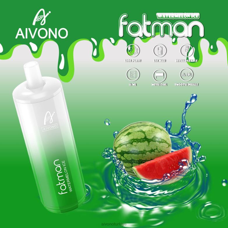 Aivono Vape Turkiye - 68B6Z28 Aivono FATMAN 6800 karpuz buzu