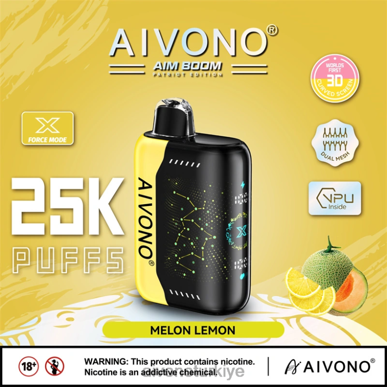 Aivono Vape Turkiye - 68B6Z348 Aivono AIM BOOM 25000 kavun limon