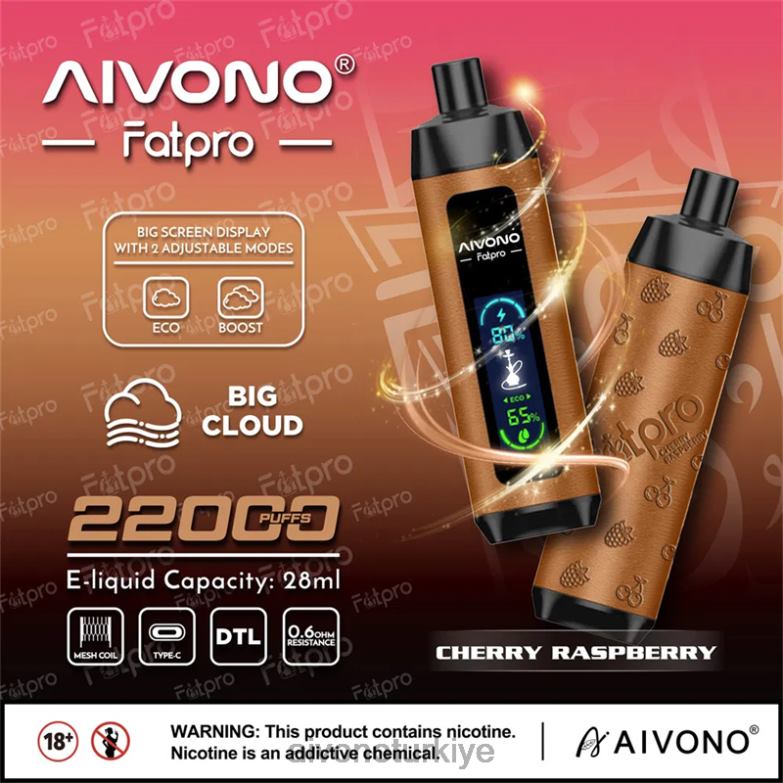Aivono Vape Turkiye - 68B6Z4 Aivono Fatpro 22000 kiraz ahududu