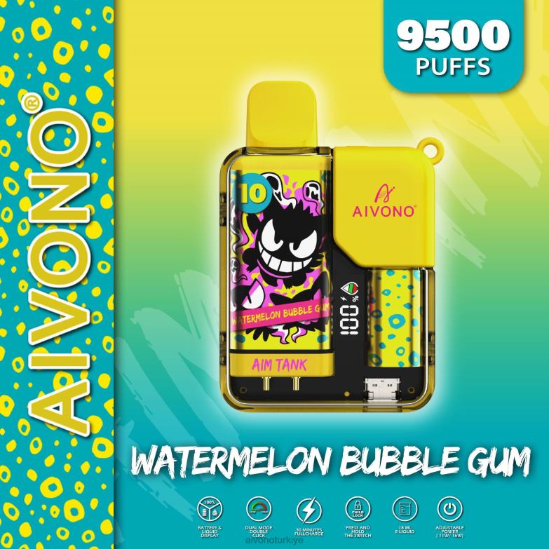 Aivono Vape Turkiye - 68B6Z44 Aivono AIM TANK 9500 karpuzlu sakız