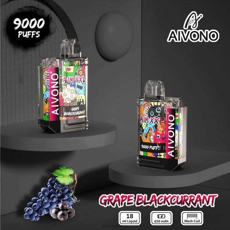 Aivono Vape Turkiye - 68B6Z56 Aivono AIM XXL 9000 ağız etiketi şeffaf üzüm frenk üzümü