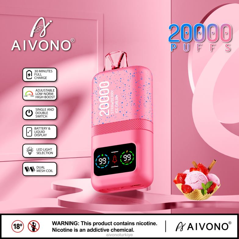 Aivono Vape Turkiye - 68B6Z80 Aivono AIM magic 20000 çilekli dondurma