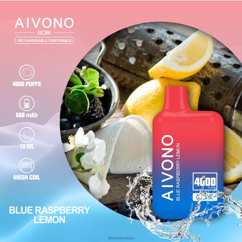 Aivono Vape - 68B6Z217 Aivono AIM BOXX 4000 mavi ahududu limon