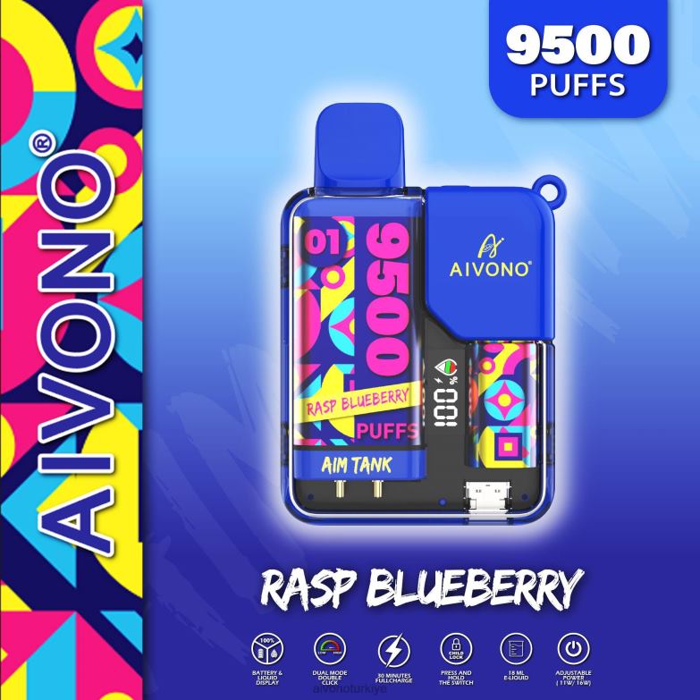 Aivono Vape - 68B6Z33 Aivono AIM TANK 9500 ahududu yaban mersini